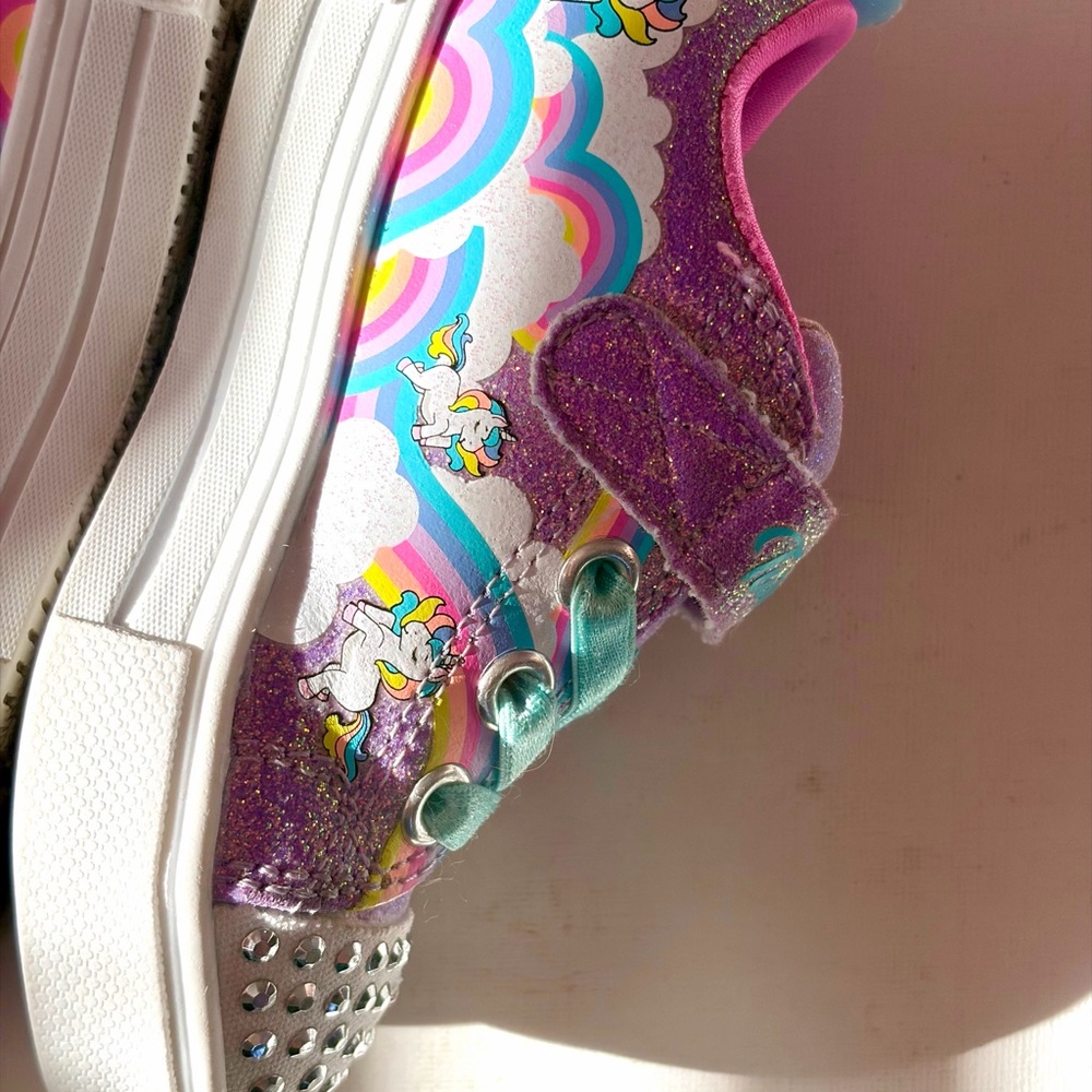 Skechers Twinkie Toes Kids Sparkly Purple Sneakers - Picture 6 of 8